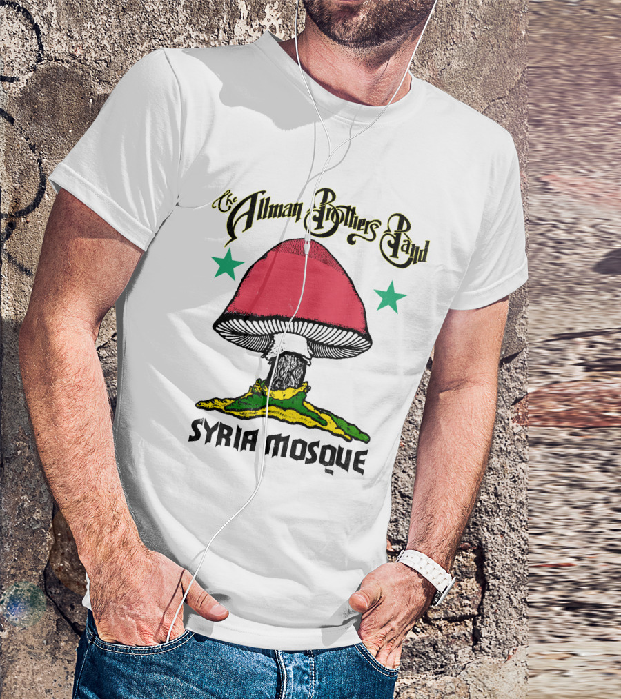 The Allman Brothers Band Syria Mosque Peace Sign Mushroom T-Shirt