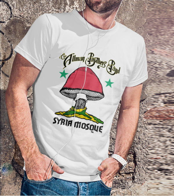 The Allman Brothers Band Syria Mosque Peace Sign Mushroom T-Shirt