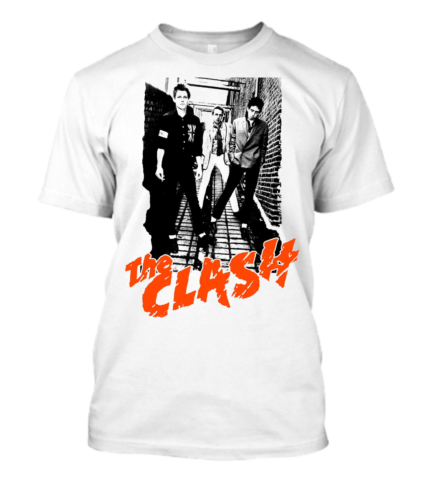The Clash Band Black And White Alley Photograph With Red T-Shirt