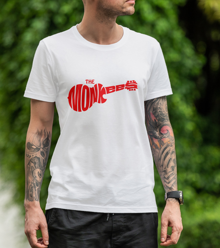 The Monkees Logo Guitar Shape Red T-Shirt