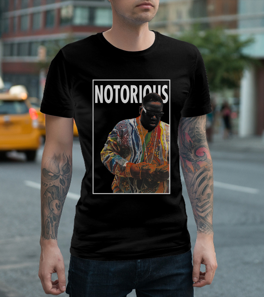 Notorious Coogi Sweater And Sunglasses Iconic Style T-Shirt