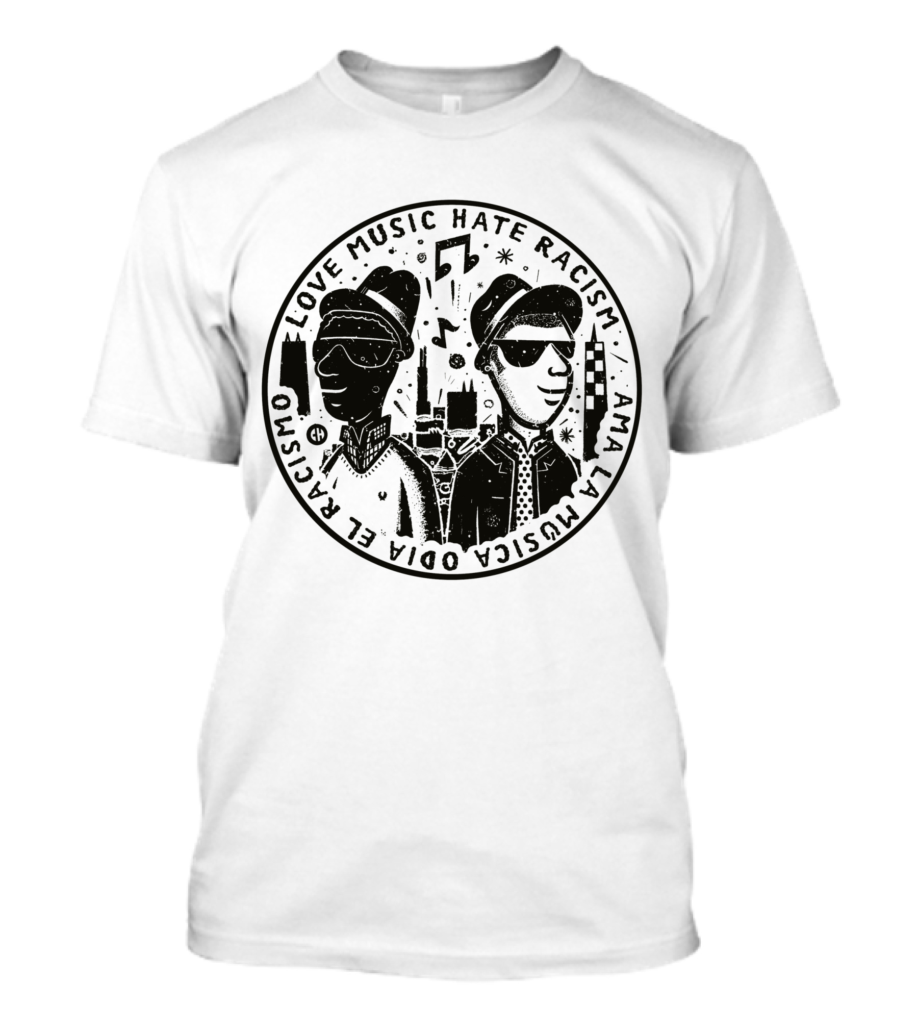 Love Music Hate Racism Ama La Musica Odia El Racismo T-Shirt