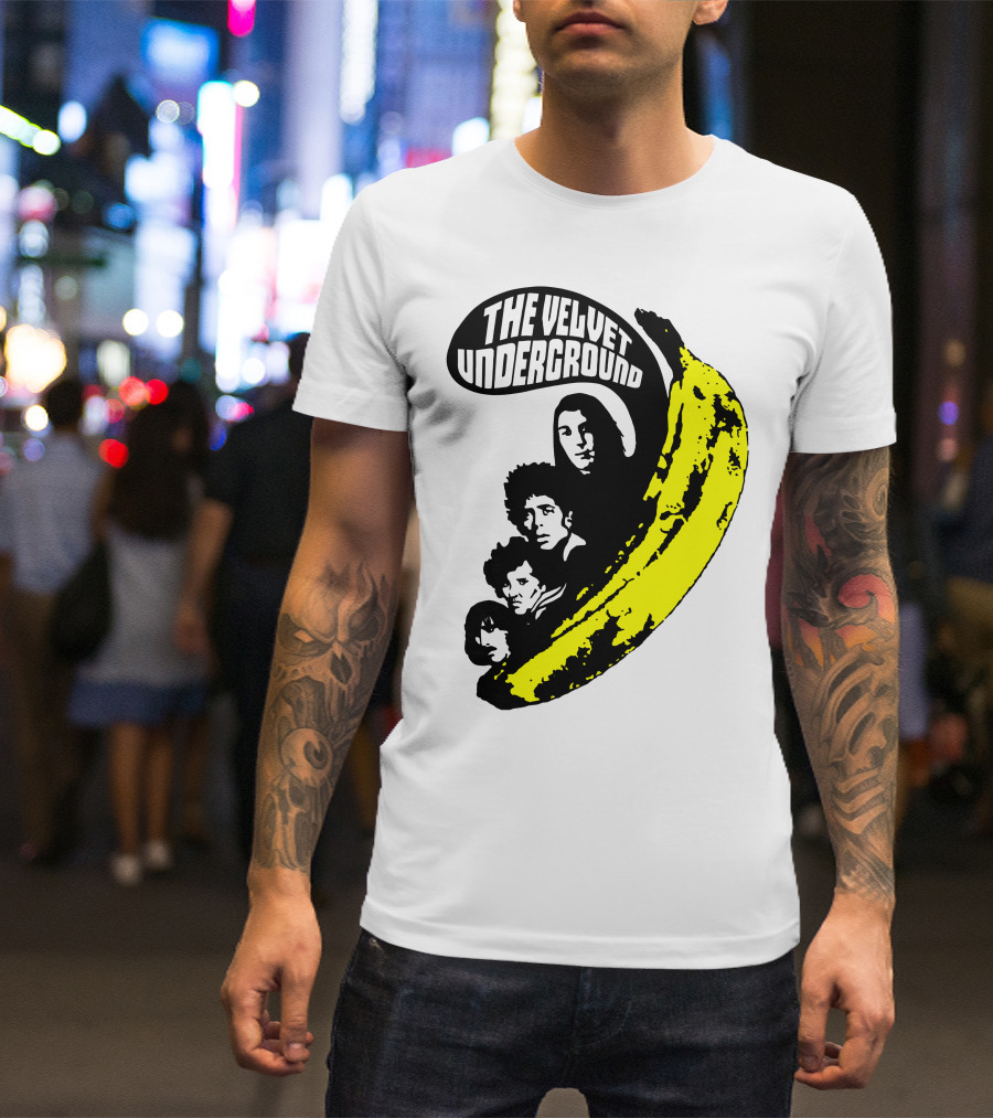 The Velvet Underground Iconic Banana Art Featuring Band Members T-Shirt