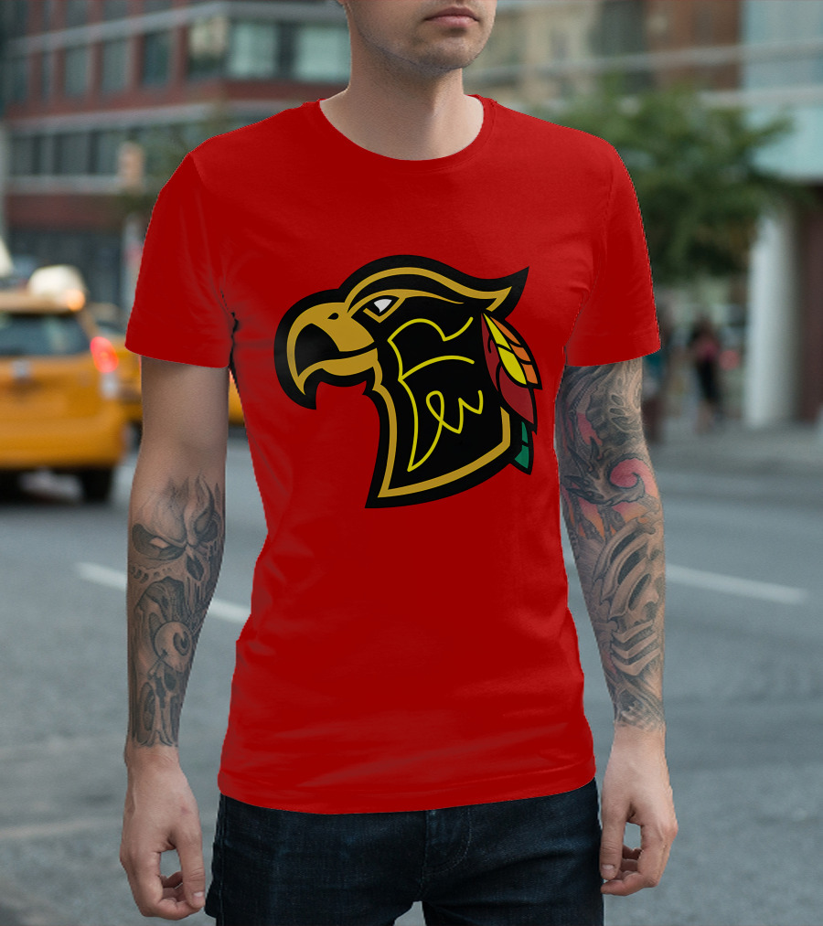 Chicago Blackhawks Native American Inspired Hawk Logo Retro T-Shirt