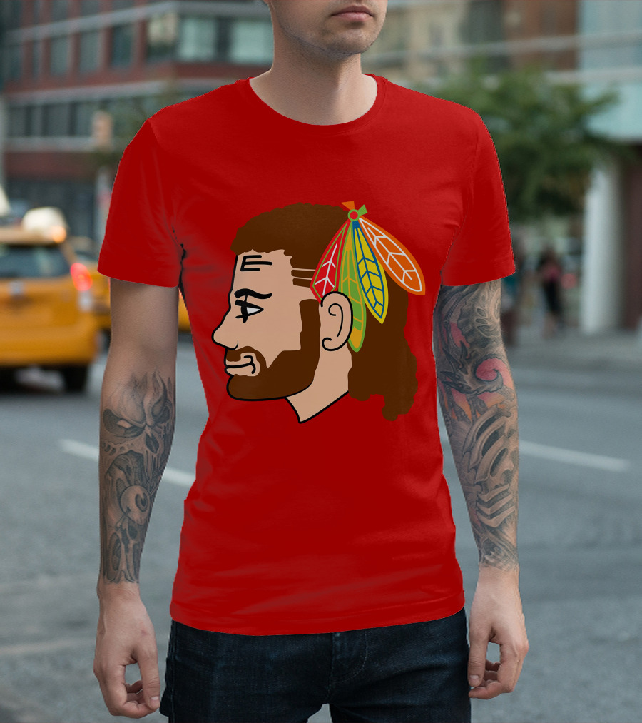 Chicago Blackhawks Tribute Red Feather Symbol T-Shirt
