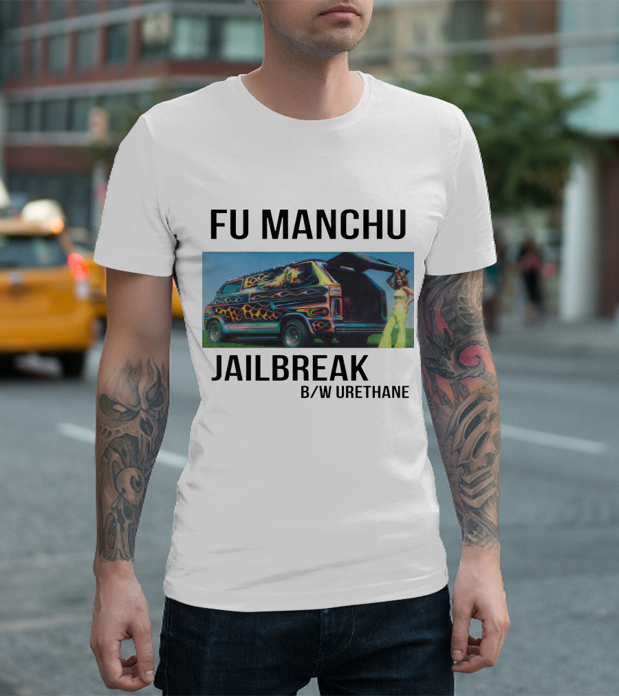 Fu Manchu Jailbreak B/W Urethane Van Art T-Shirt