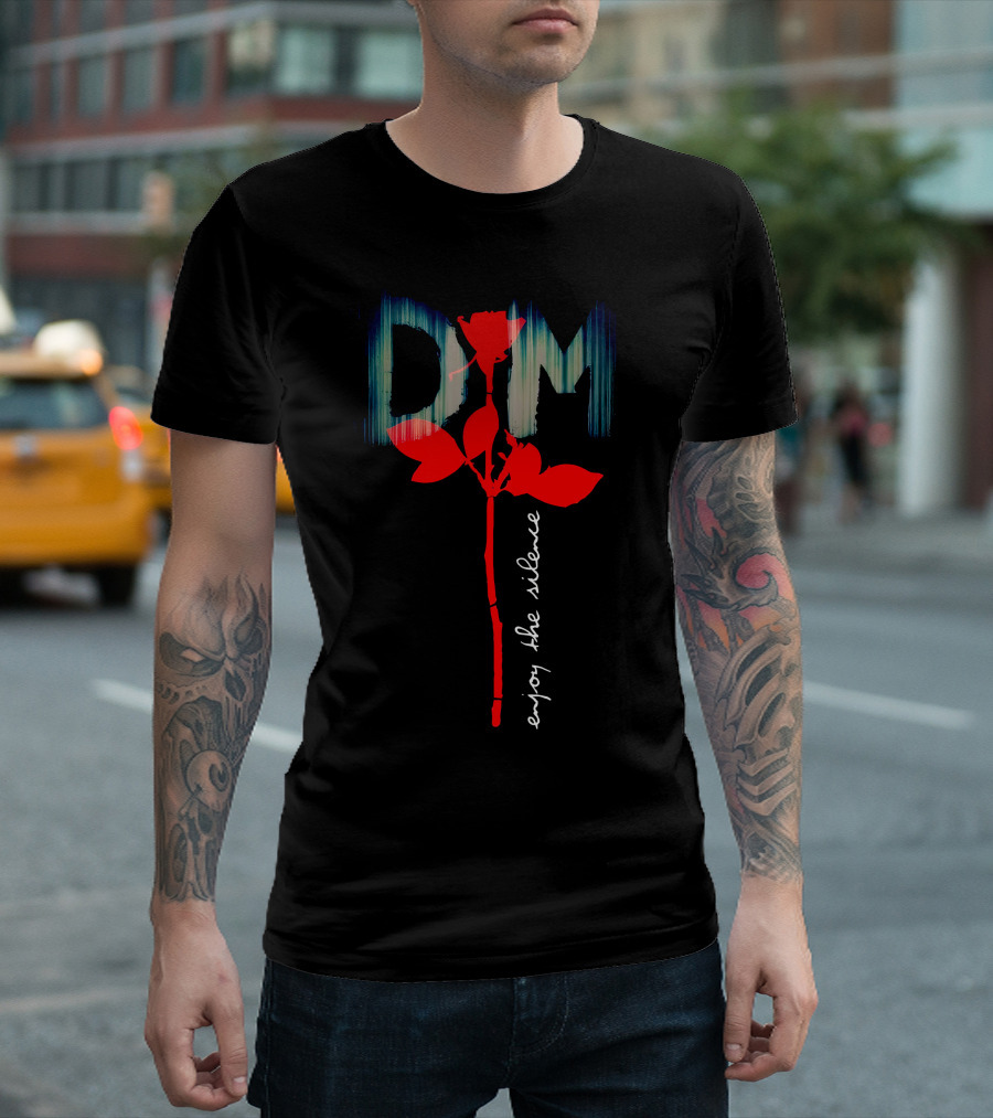 Depeche Mode Enjoy The Silence Red Rose Graphic D M T-Shirt