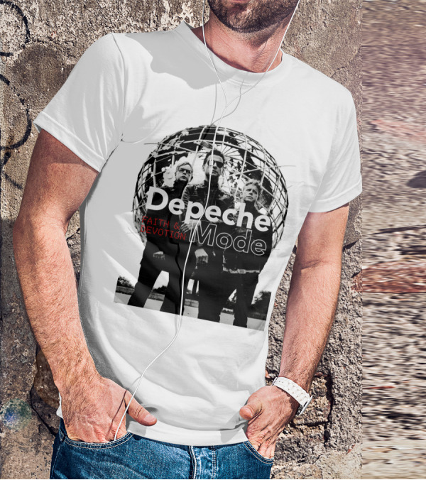 Depeche Mode Faith And Devotion Iconic Band Members In Front Of Unisphere T-Shirt