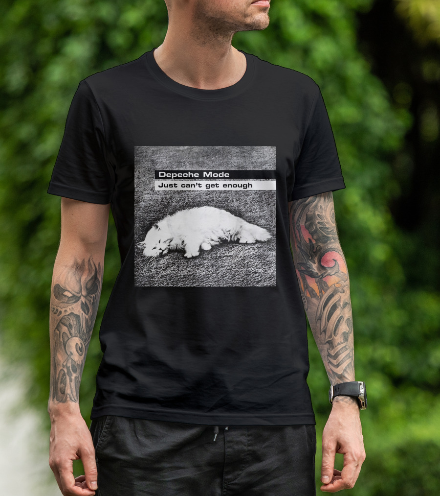 Depeche Mode Just Can't Get Enough Sleeping White Cat T-Shirt