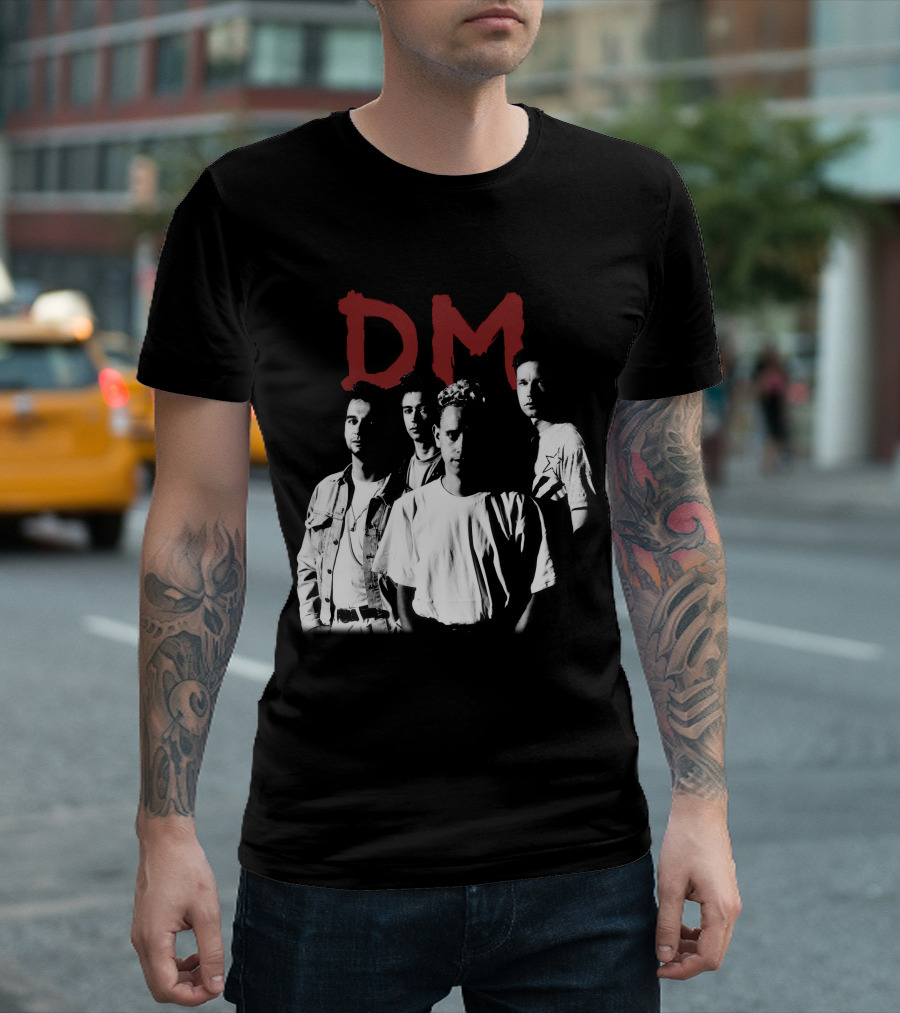 Dm Depeche Mode 11 Band Members Black And White T-Shirt