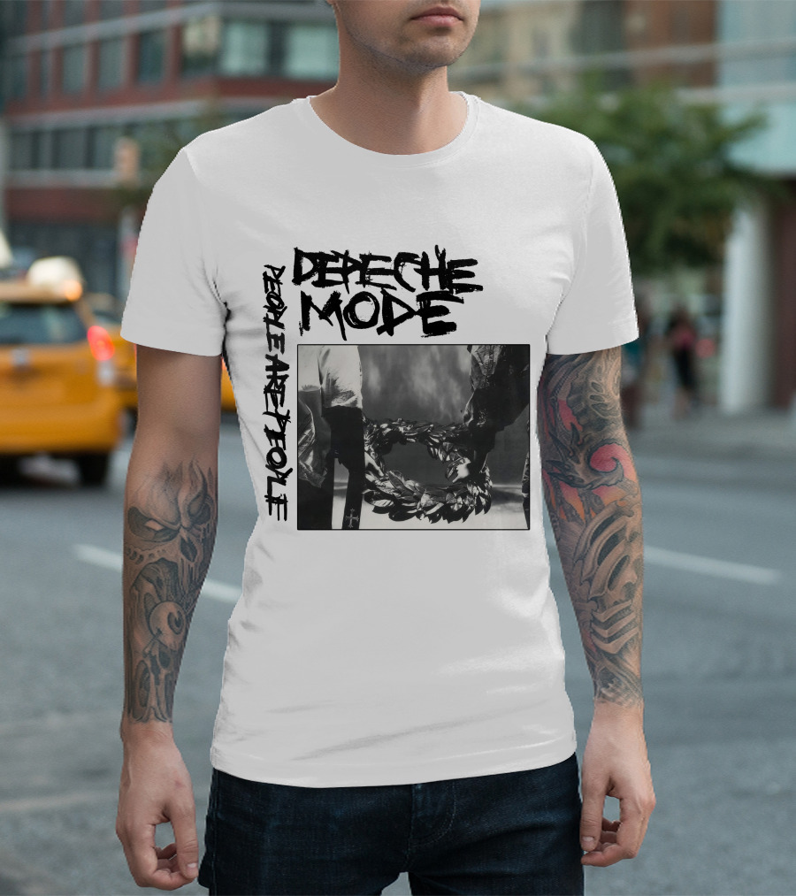 Depeche Mode People Are People Wreath Monochrome T-Shirt