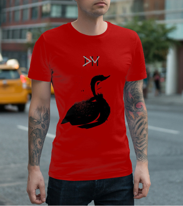 Dpm Swan Graphic On Red T-Shirt