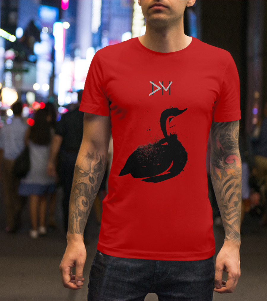 Dpm Swan Graphic On Red T-Shirt