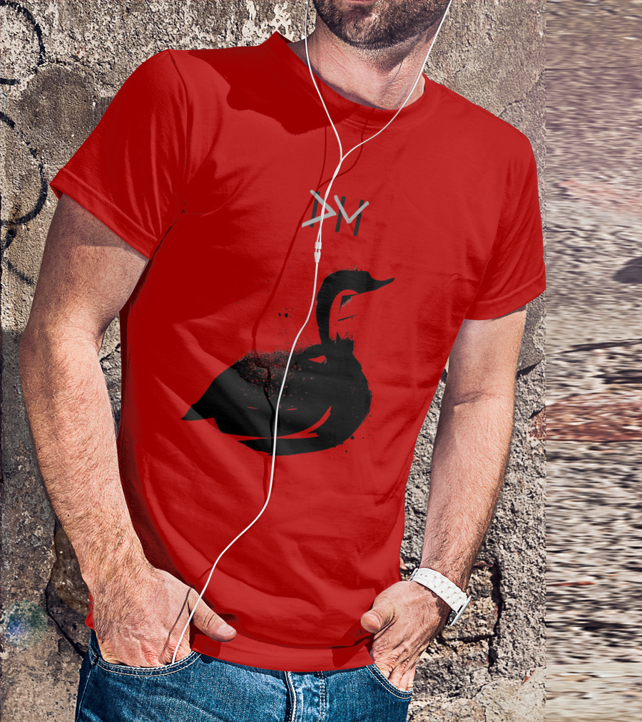 Dpm Swan Graphic On Red T-Shirt