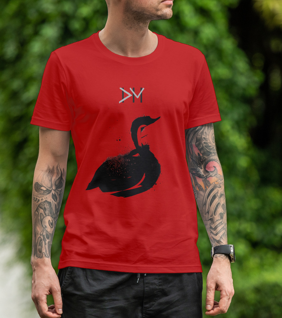 Dpm Swan Graphic On Red T-Shirt