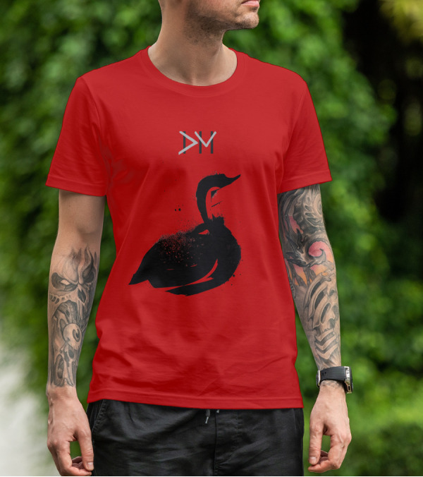 Dpm Swan Graphic On Red T-Shirt