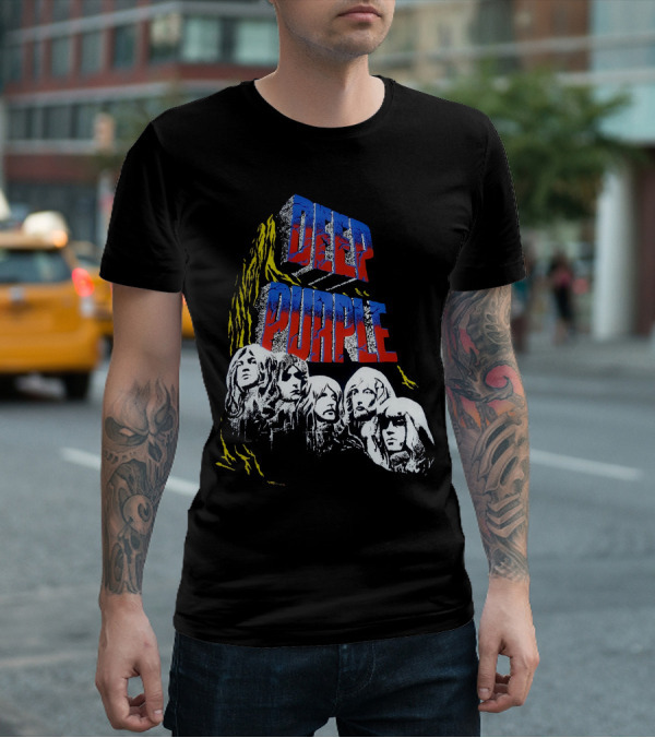 Deep Purple Iconic Band Illustration Album Cover Style T-Shirt