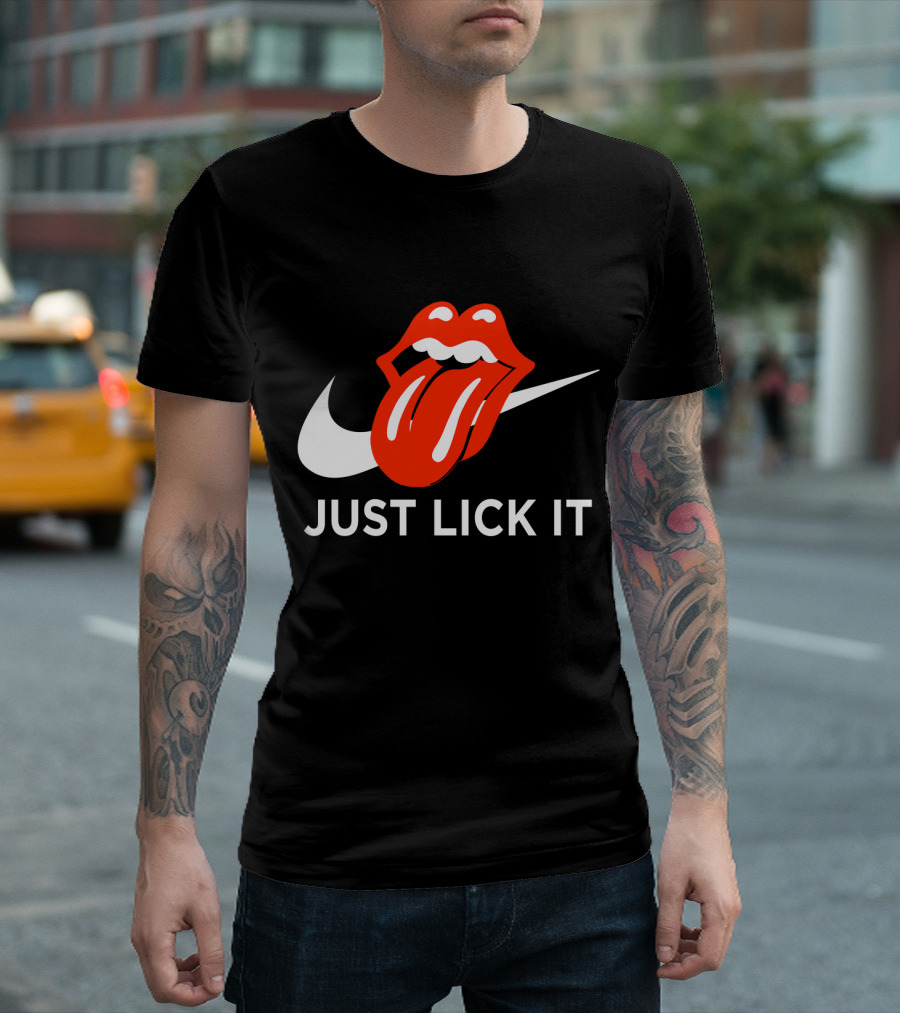 Rolling Lips Logo Just Lick It Swoosh T-Shirt