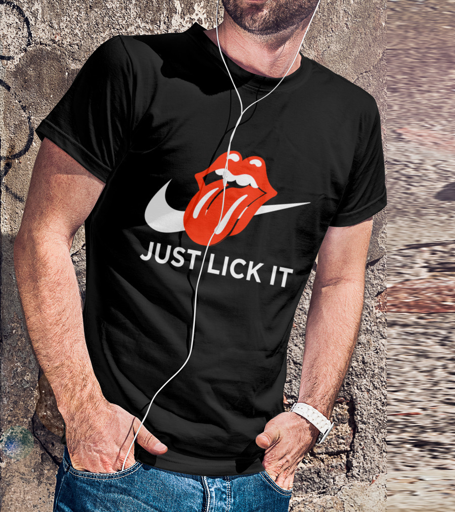Rolling Lips Logo Just Lick It Swoosh T-Shirt