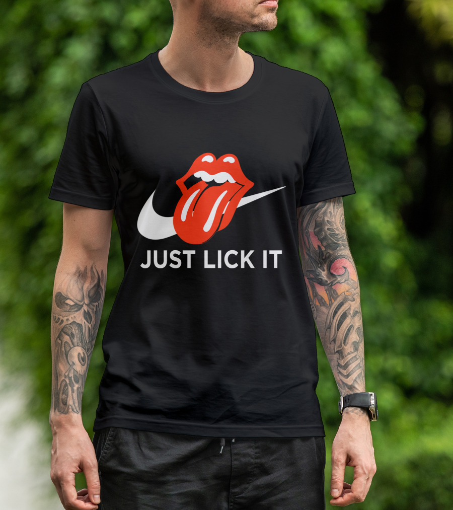 Rolling Lips Logo Just Lick It Swoosh T-Shirt