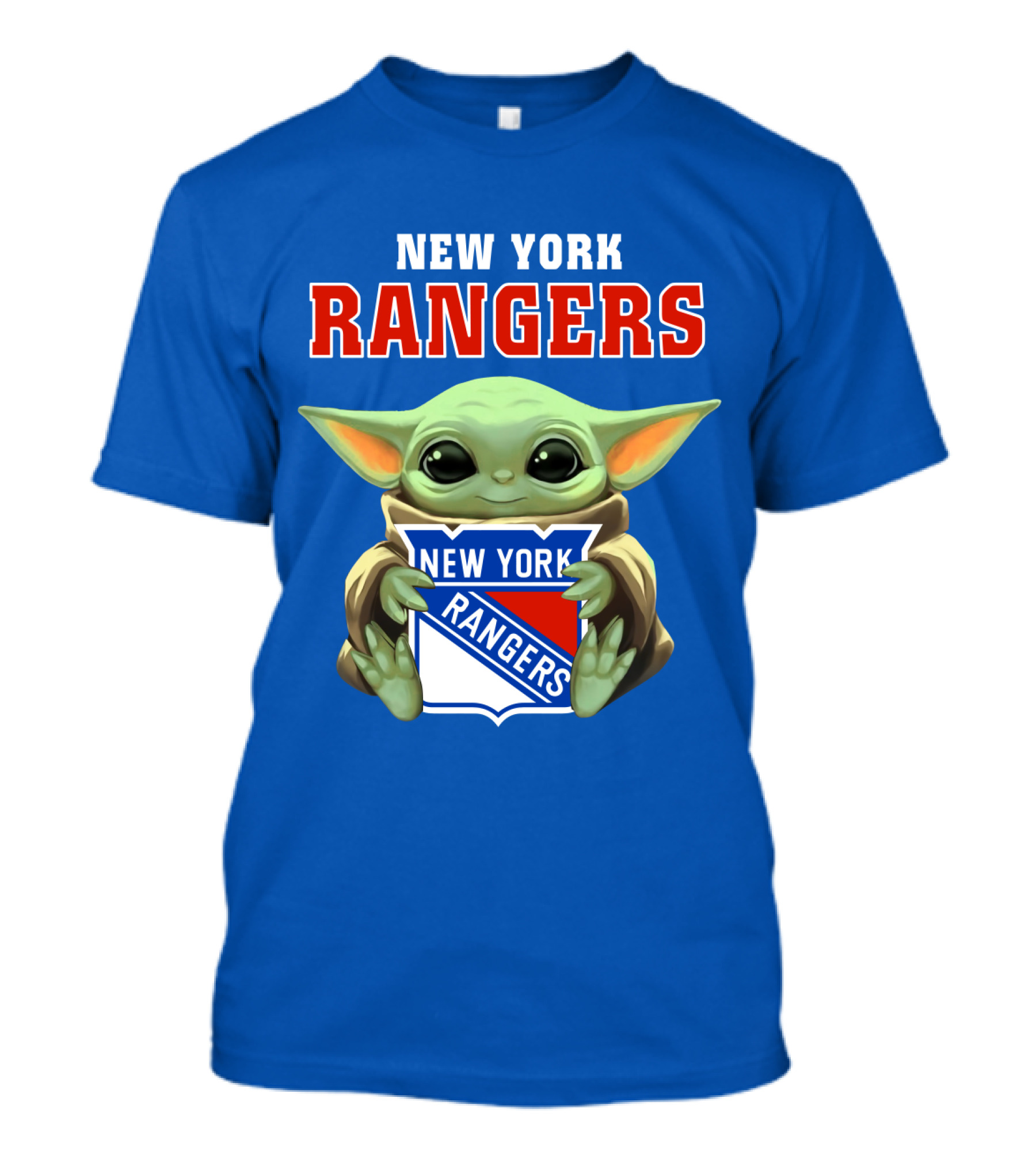 New York Rangers Baby Yoda Holding Team T-Shirt