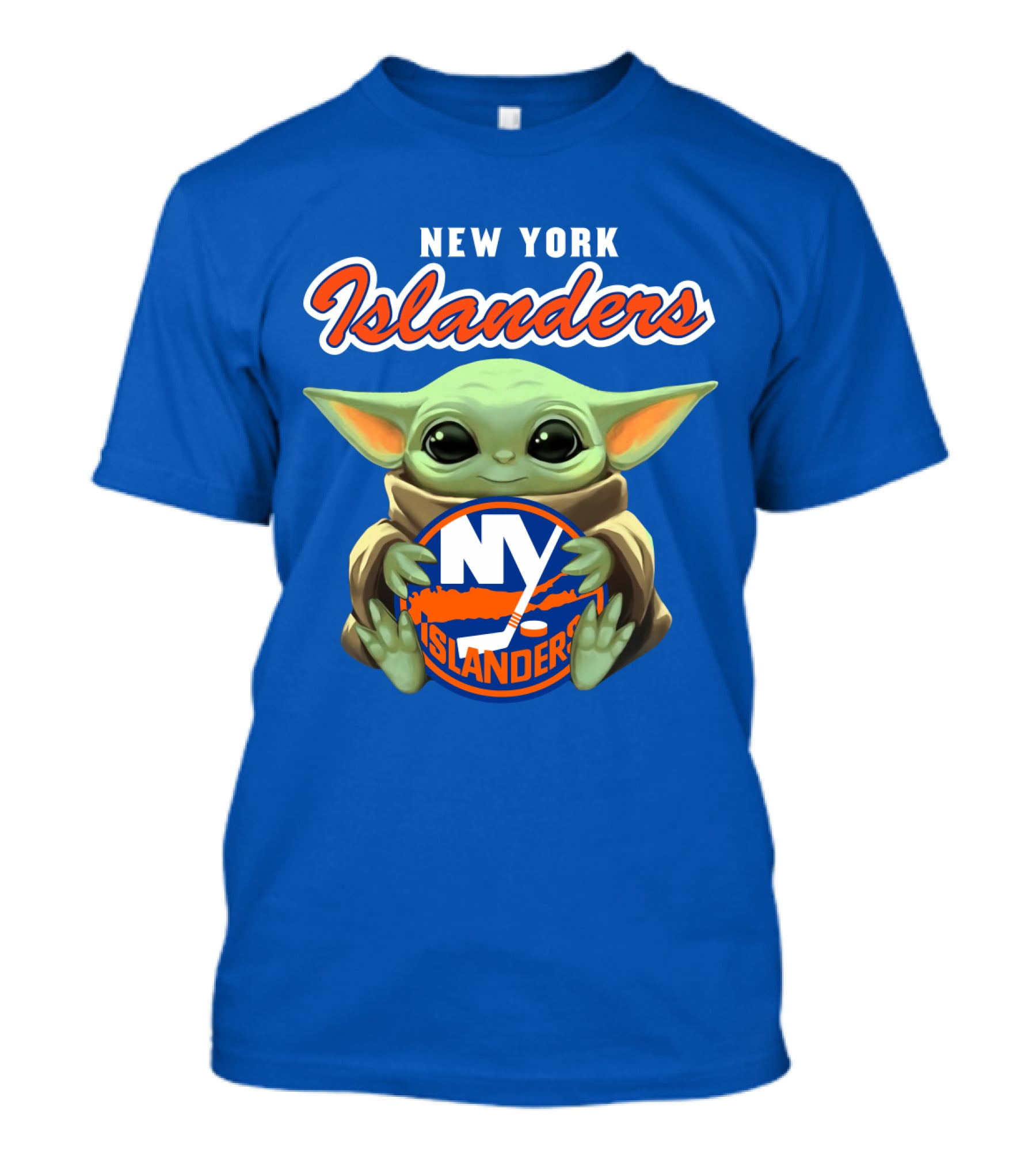 New York Islanders Baby Yoda Holding NY Islanders T-Shirt
