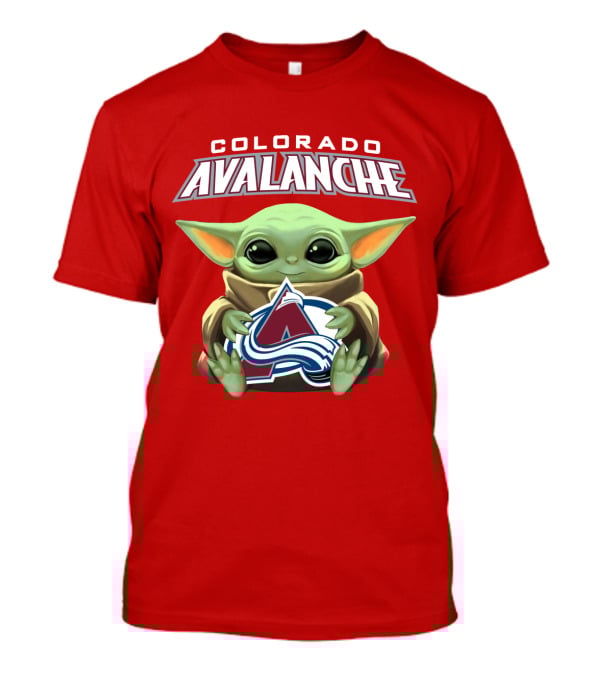 Colorado Avalanche Baby Yoda Holding T-Shirt