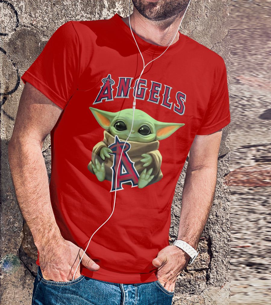 Baby Yoda Angels MLB Baseball Team Crossover T-Shirt