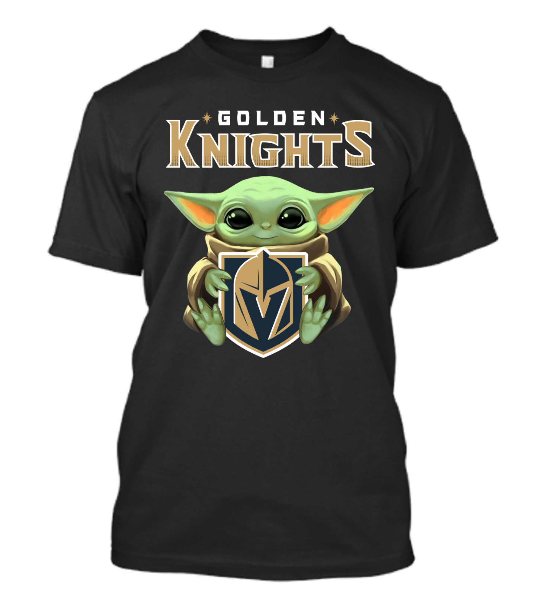 Golden Knights Baby Yoda Holding Team T-Shirt