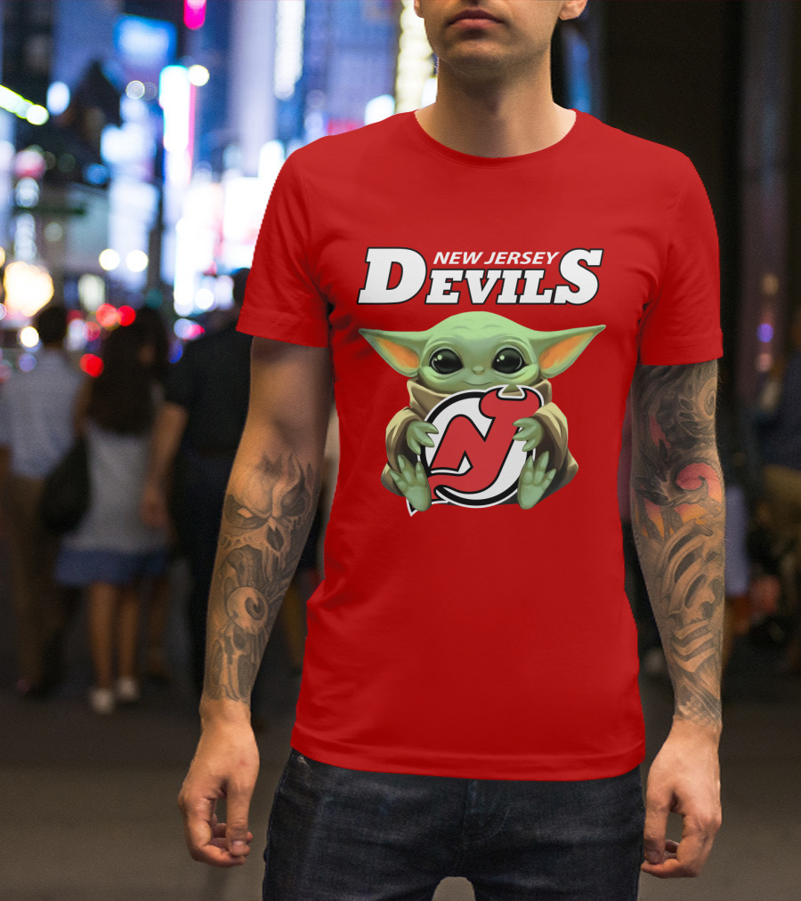 New Jersey Devils Baby Yoda Hockey Fan T-Shirt