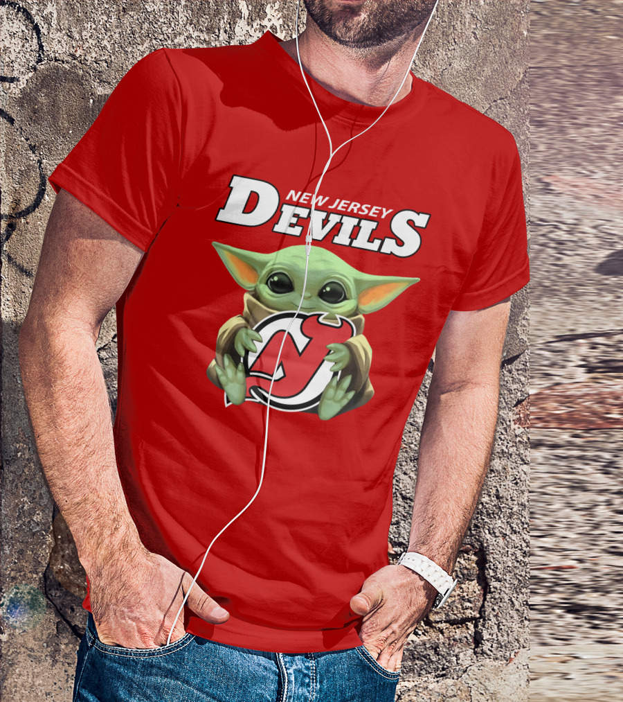 New Jersey Devils Baby Yoda Hockey Fan T-Shirt