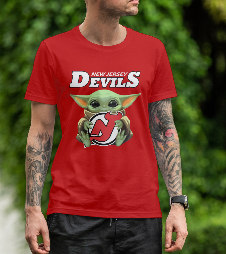 New Jersey Devils Baby Yoda Hockey Fan T-Shirt