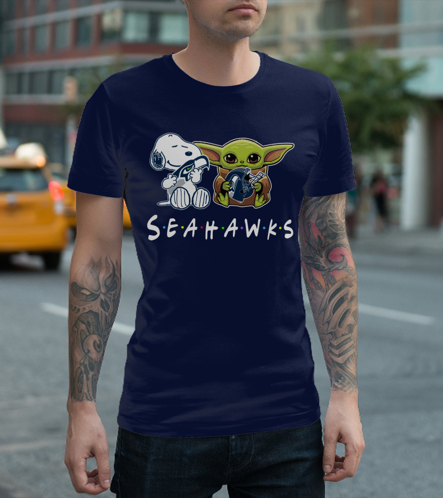 Snoopy Baby Yoda Seahawks T-Shirt