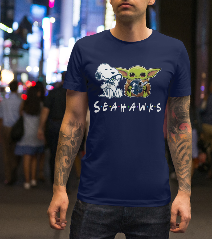 Snoopy Baby Yoda Seahawks T-Shirt