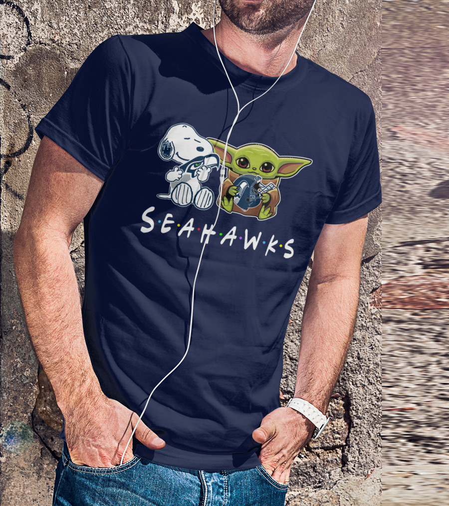 Snoopy Baby Yoda Seahawks T-Shirt