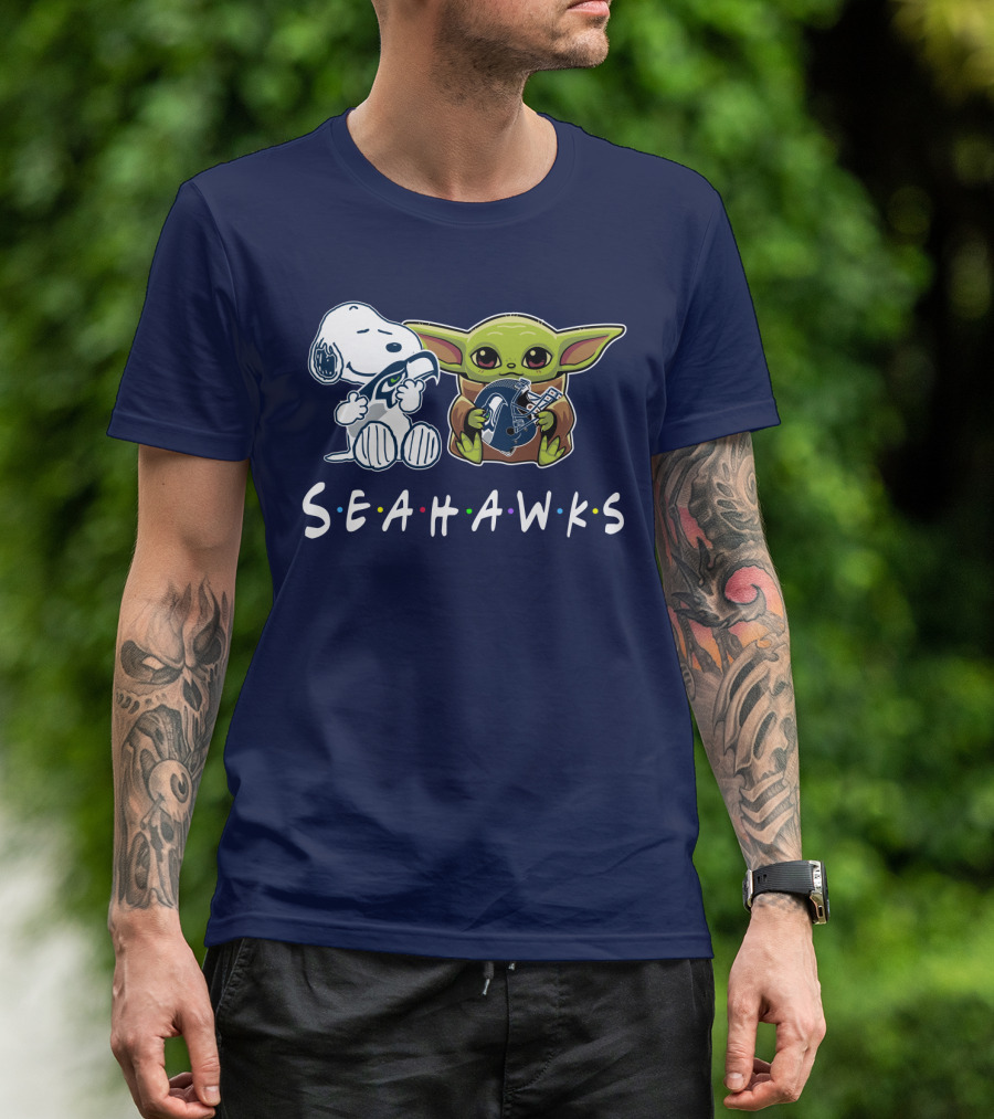 Snoopy Baby Yoda Seahawks T-Shirt