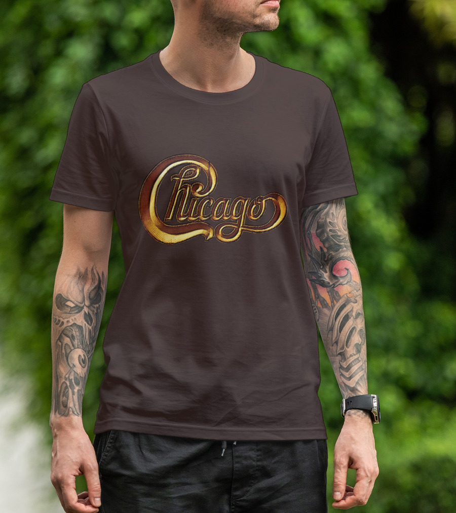 Chicago Band Script Gold T-Shirt