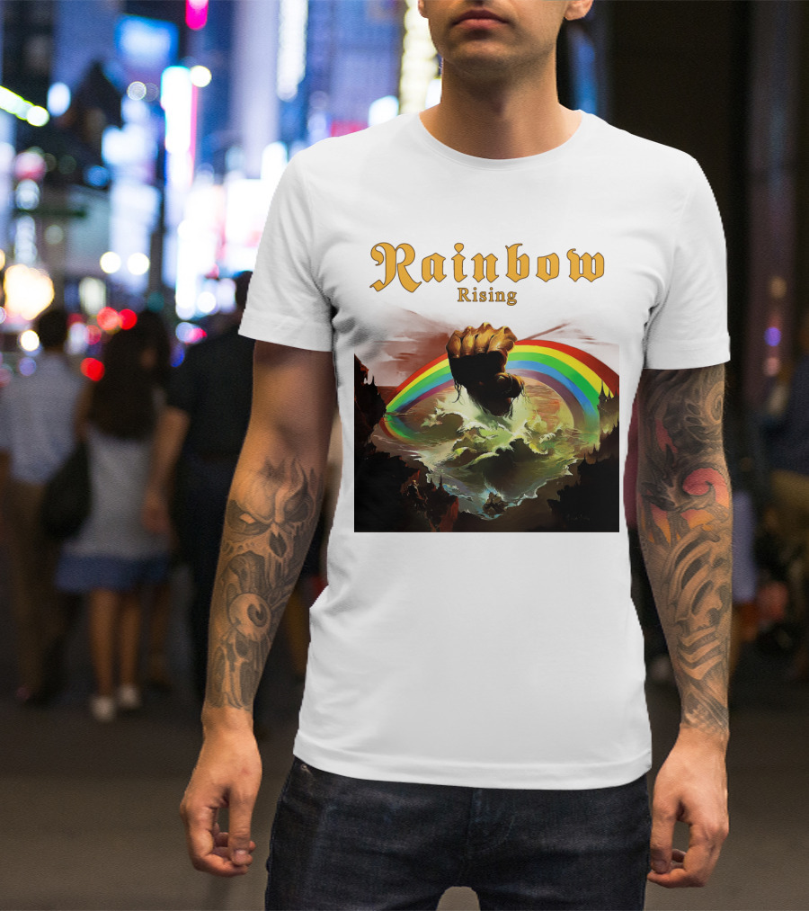 Rainbow Rising Fist And Rainbow Wave T-Shirt