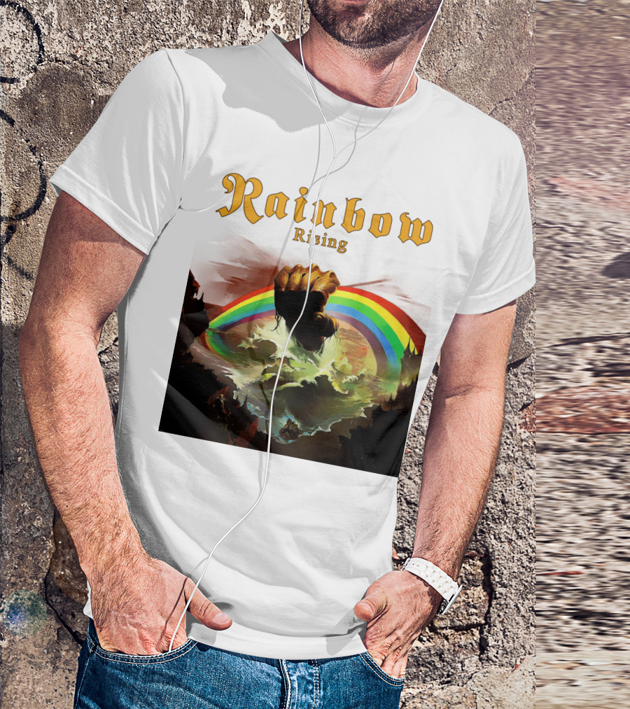 Rainbow Rising Fist And Rainbow Wave T-Shirt