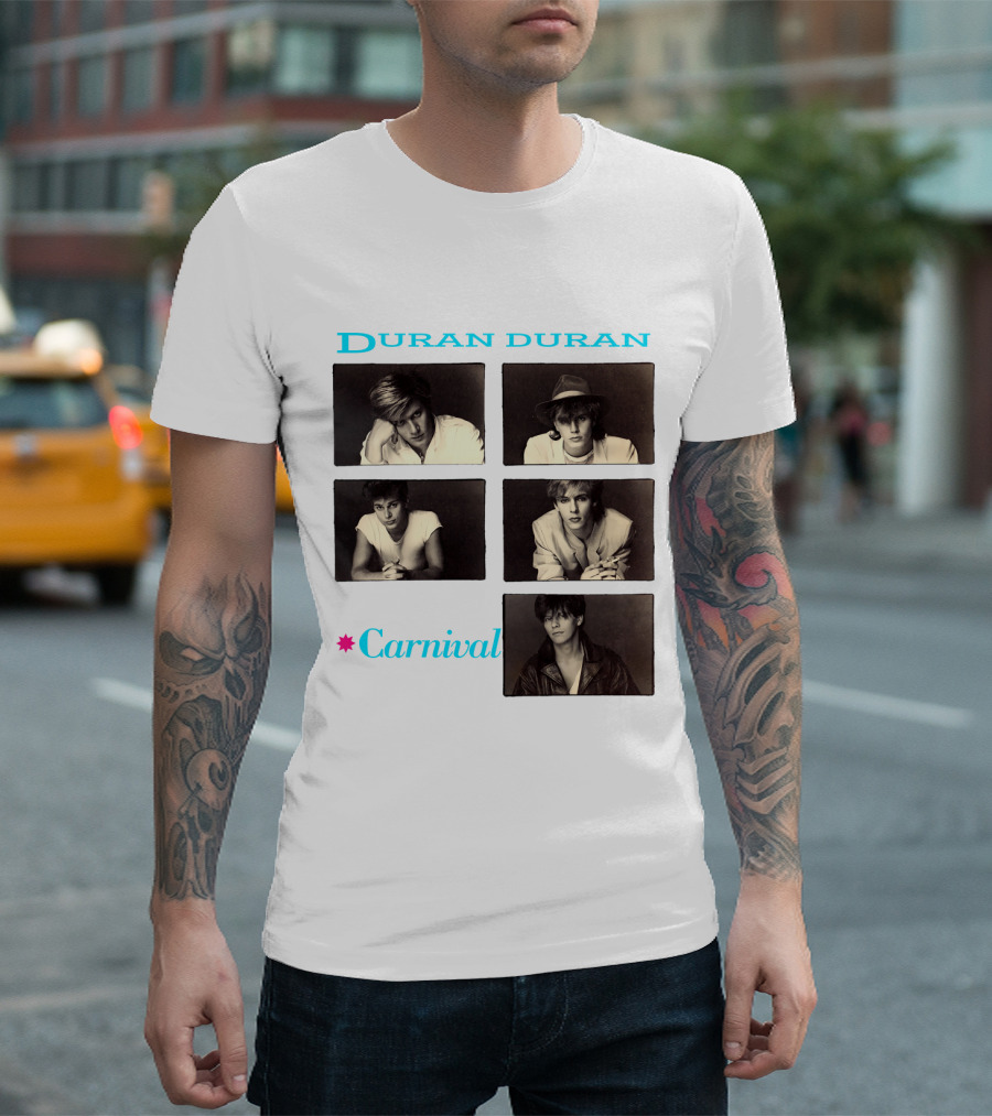 Duran Duran Carnival Album Cover Vintage Black and White Photos T-Shirt