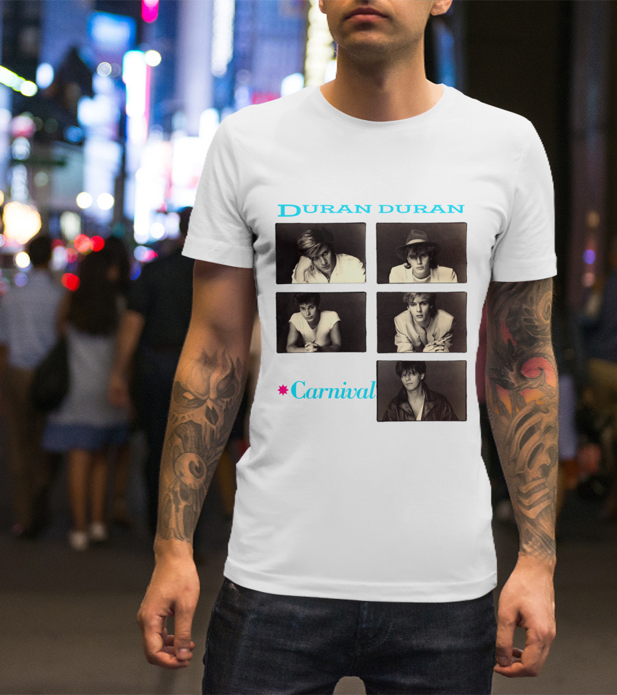 Duran Duran Carnival Album Cover Vintage Black And White Photos T-Shirt