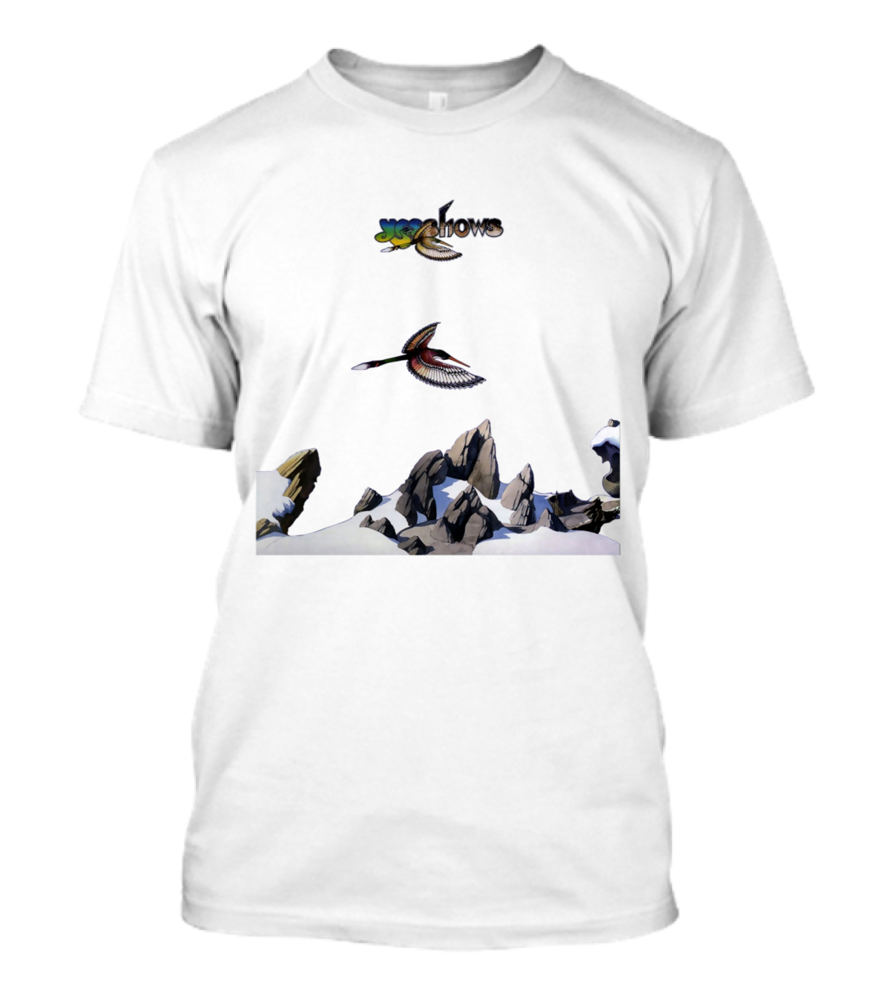 Yes Yesshows Album Cover Art With Majestic Bird Over Snowy Mountains T-Shirt