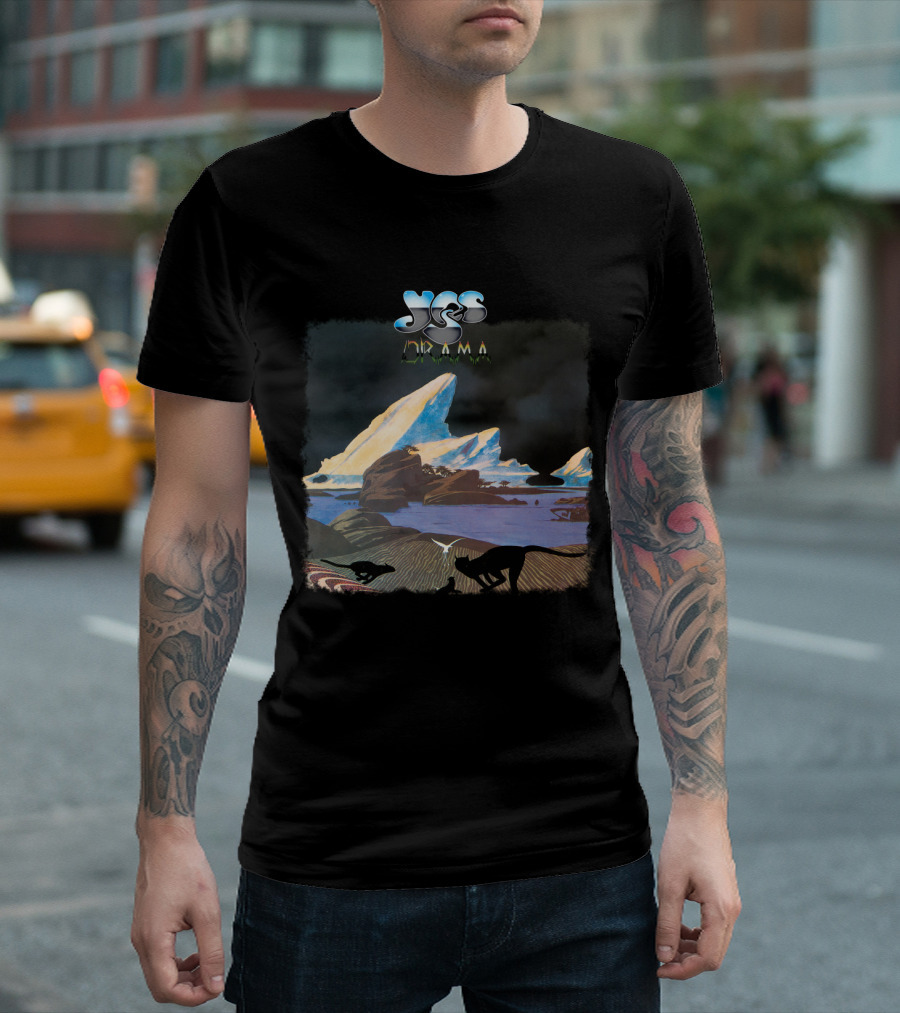 Yes Drama Album Art With Iceberg Landscape And Silhouetted Animals T-Shirt