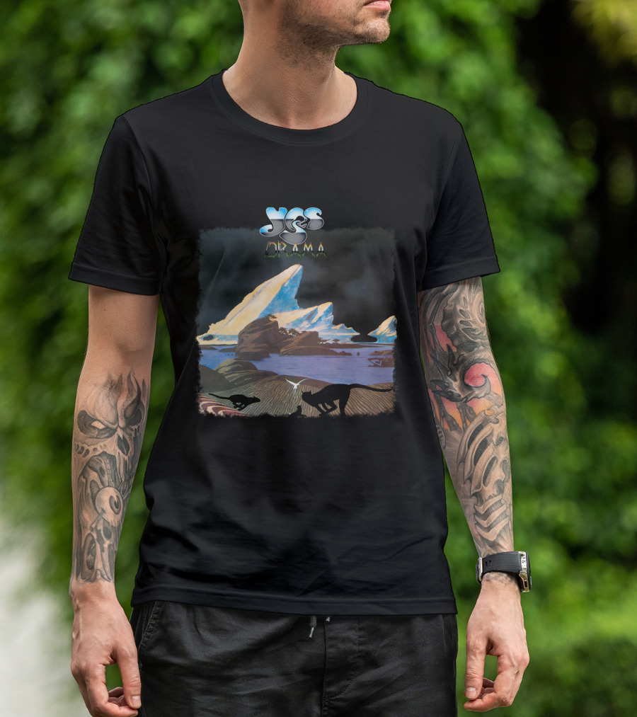 Yes Drama Album Art With Iceberg Landscape And Silhouetted Animals T-Shirt