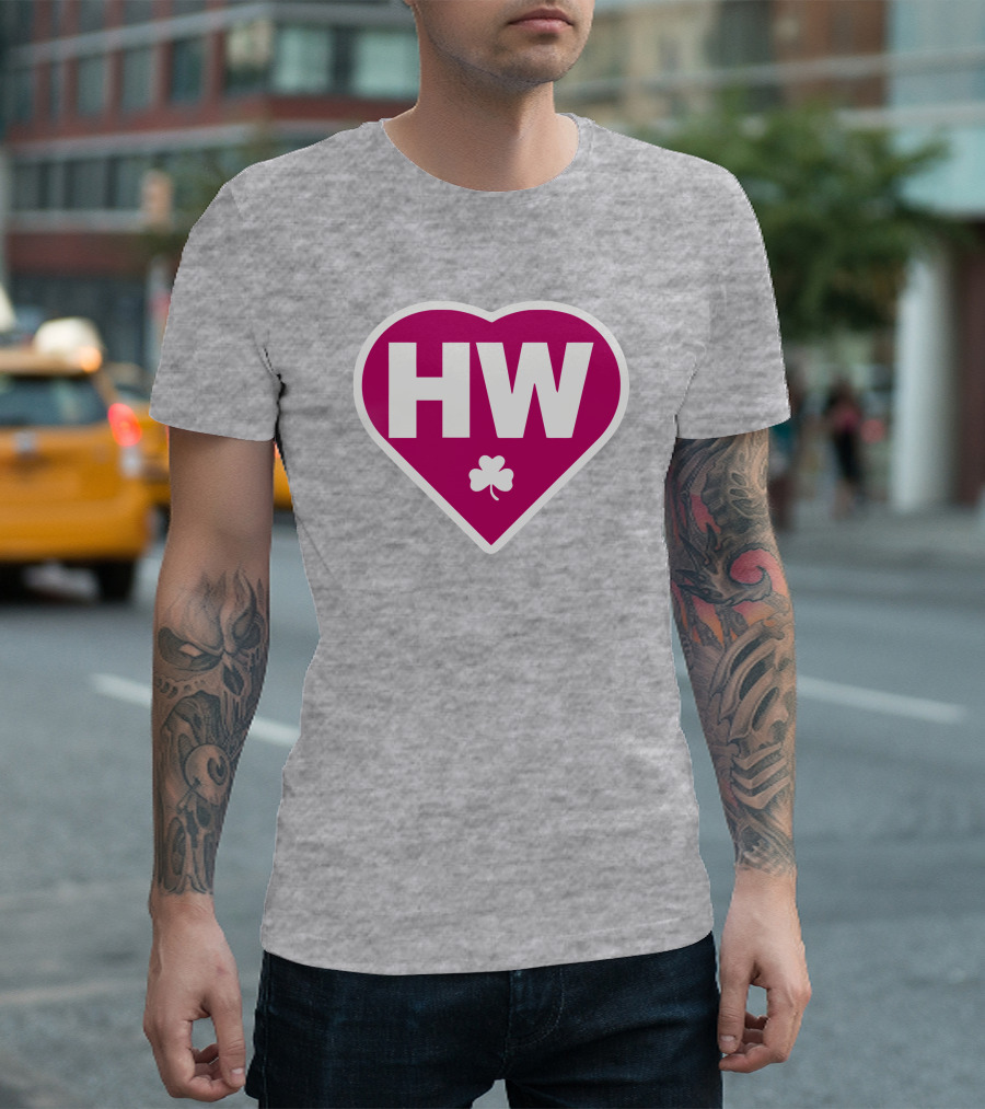 HW Heart with Shamrock Icon Celtics T-Shirt