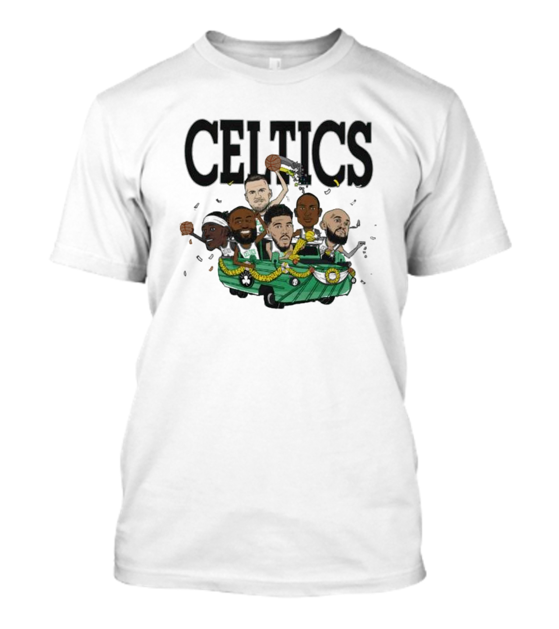 Boston Celtics 2024 NBA Finals Champions Caricature Parade T-Shirt