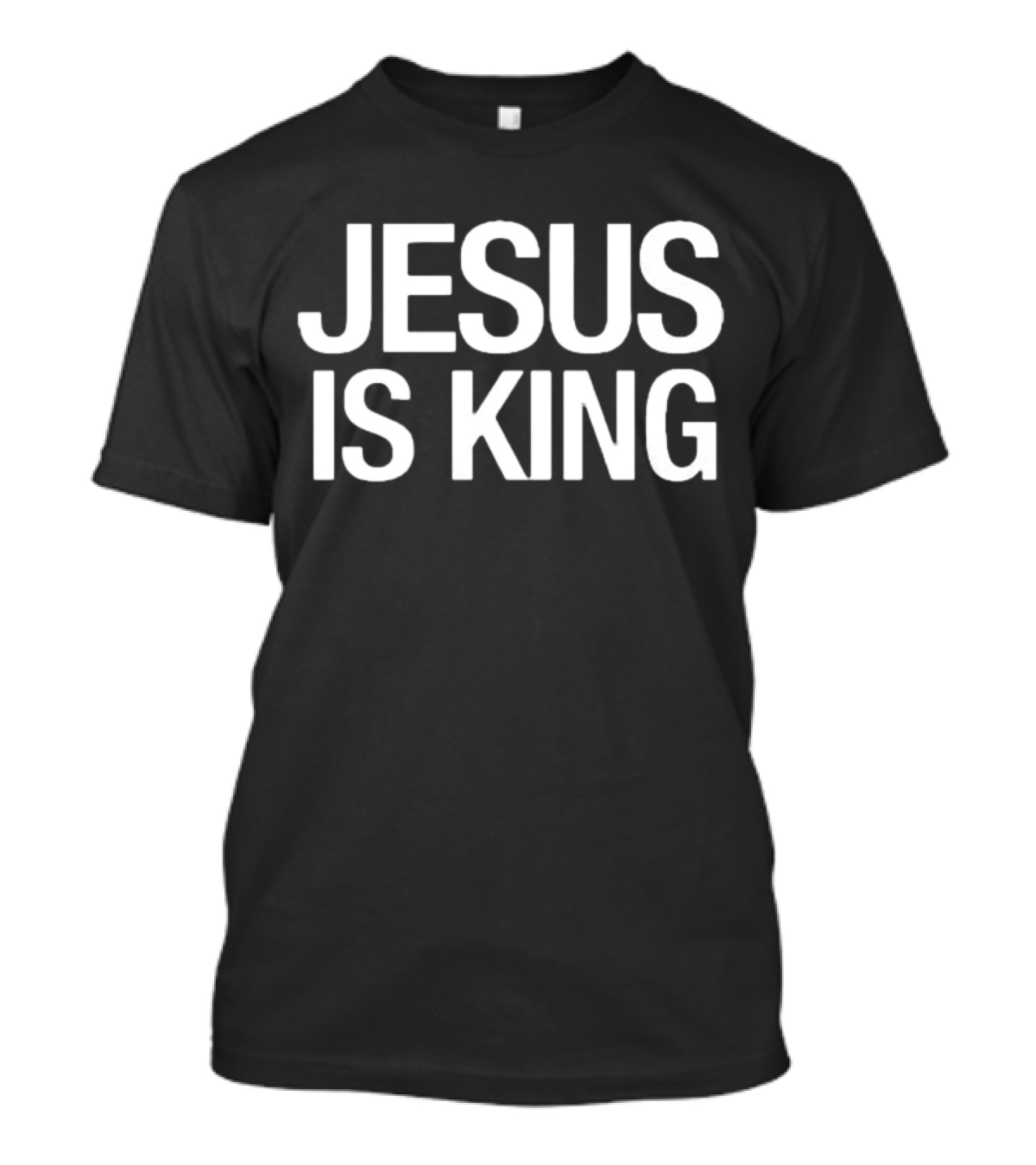 Carew Ellington Jesus Is King Bold White Text Christian Message T-Shirt