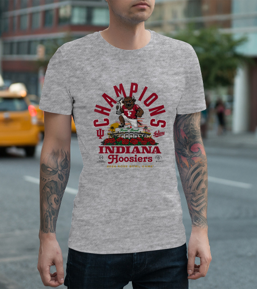 Indiana Hoosiers Bison 2026 Rose Bowl Champions Game Iu Rose Bowl T-Shirt