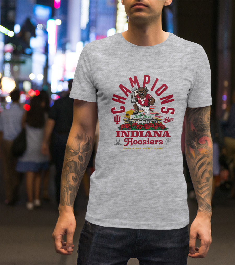 Indiana Hoosiers Bison 2026 Rose Bowl Champions Game Iu Rose Bowl T-Shirt