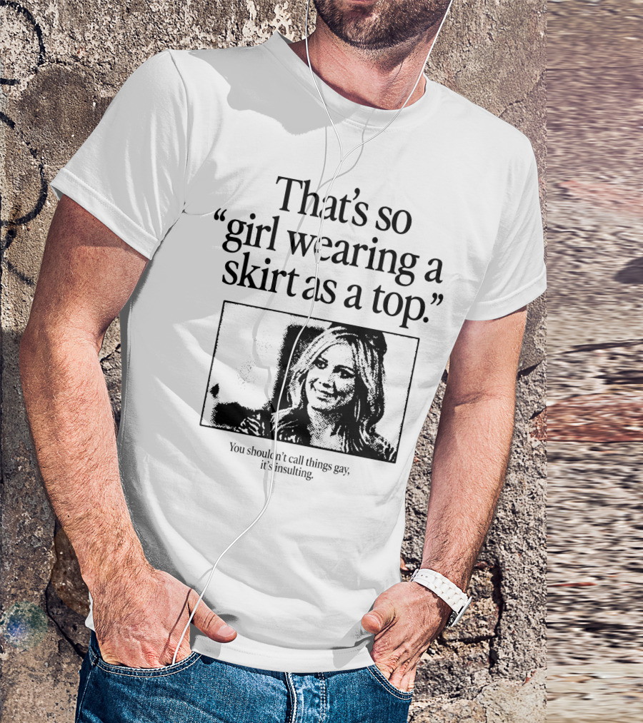 Girl Wearing A Skirt As A Top T-Shirt